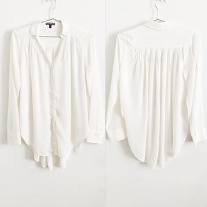 EXPRESS Ivory Button Front Blouse